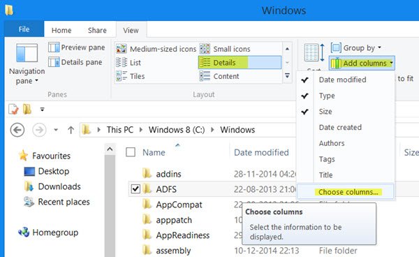 show additional information in Windows File Explorer columns