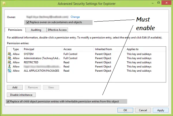 Failed To Enumerate Objects In The Container