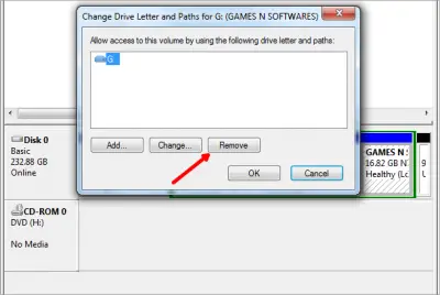 Hide a drive in Windows 8_click remove