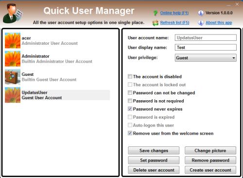 Manage Users in Windows 
