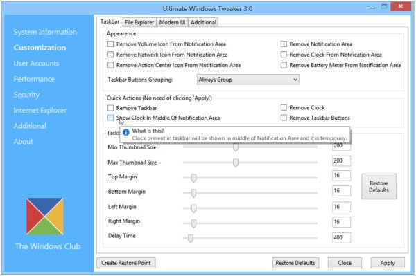 Windows 10 Ultimate Windows Tweaker for Win 8 full