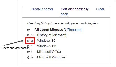 Delete and view pages