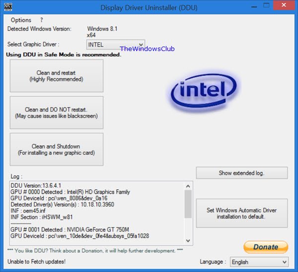 Display Driver Uninstaller For AMD, INTEL, NVIDIA Drivers atelier