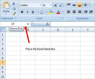 Name Box in Excel