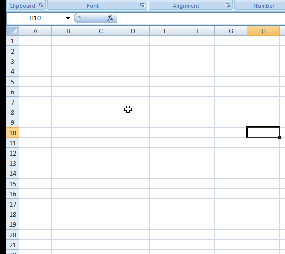 Excel Name Box_Select entire column and row of an active cell
