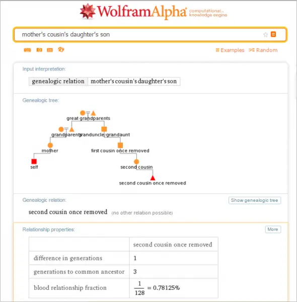 Family Relationships Wolfram Alpha