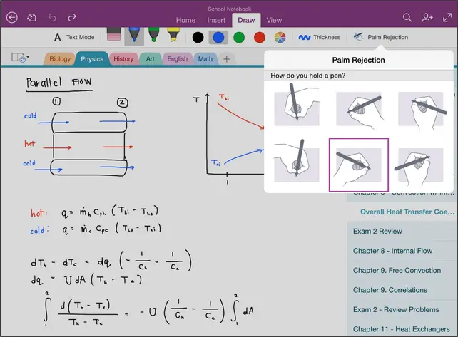 Handwriting and OCR features of OneNote in iPad