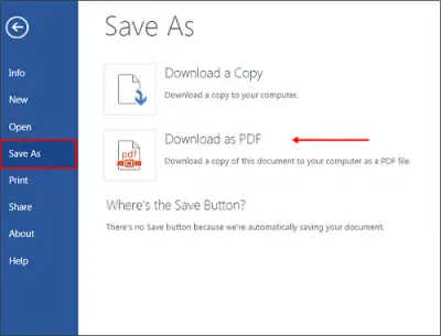 save as PDF