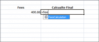 access the excel custom function