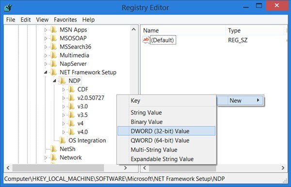 block installation of NET Framework