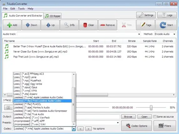CD MUSICALE AUDIO CONVERTER Estrattore Ripper software Taudioconverter CD di Windows 