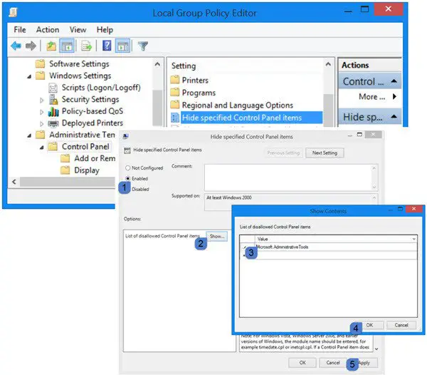Disable Administrative Tools using Group Policy