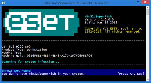 Eset Superfish cleaner