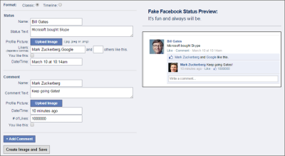 Create fake Facebook Post