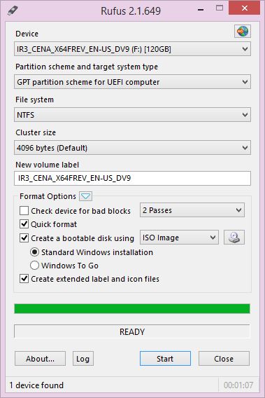 Create and Format bootable USB flash drives with Rofus