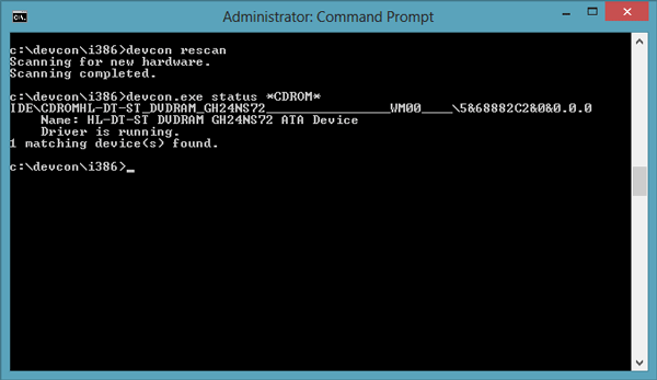 devcon hardware information viewer