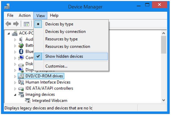 show hidden devices windows