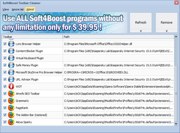 Soft4Boost Toolbar Cleaner