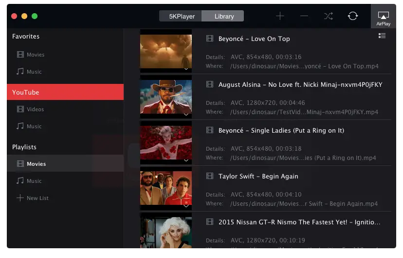 5KPlayer supports AirPlay Video downloading Internet Radio - 78