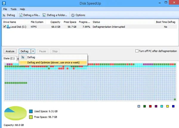 defrag and optimize