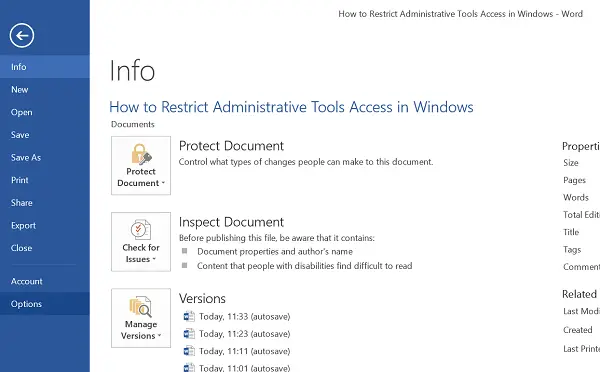 Readability Statistics feature in Microsoft Word 2013