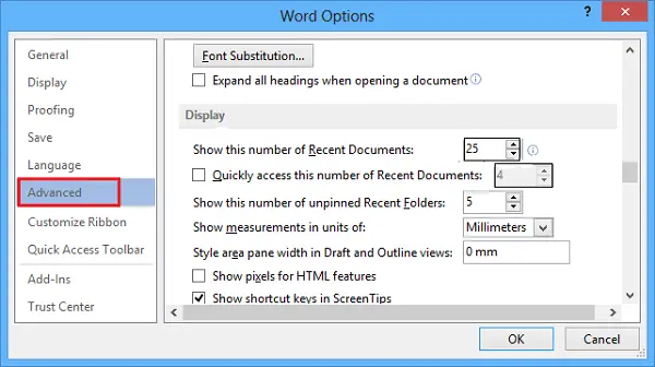 Enable Shortcut Keys in ScreenTips in Word