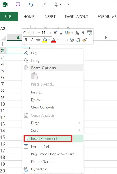 Insert a picture into a comment in Excel