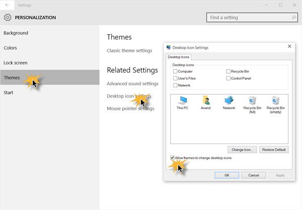 Prevent themes from changing Desktop icons