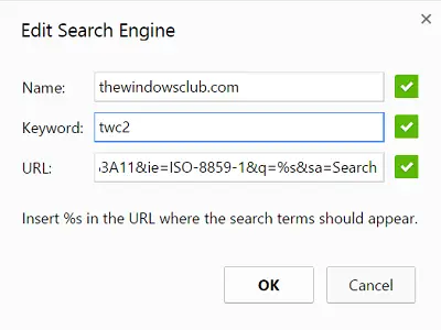 How to add a custom search engine to Chrome