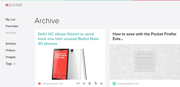 Most users similar me create non desire loads of bookmarks which demand sorting out regularly Pocket for Firefox or Chrome lets y'all salve an article for after reading