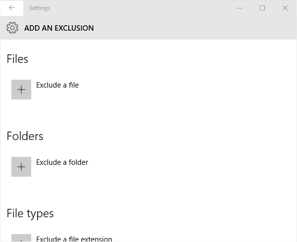 Configure Windows Defender in Windows 10