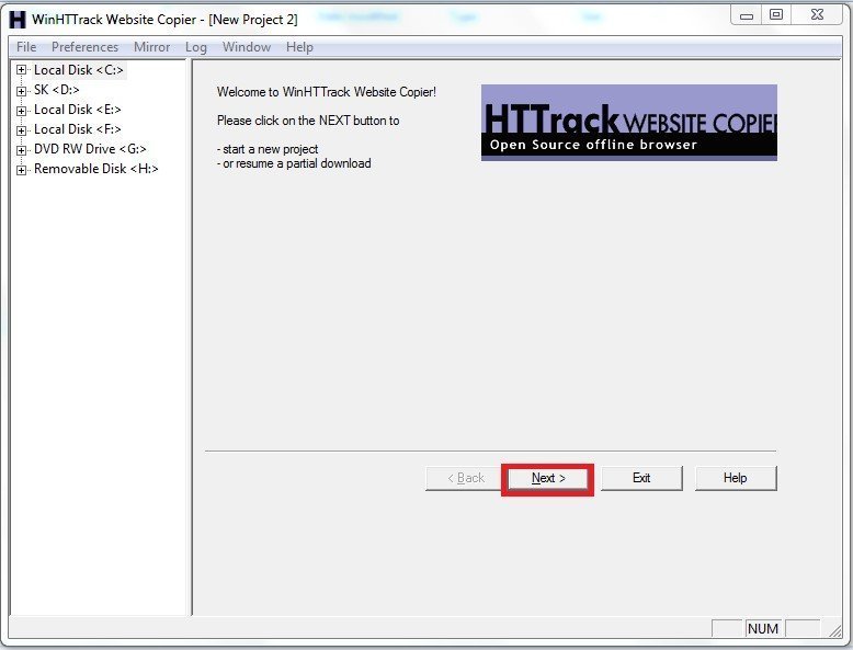 Download Complete Website with HTTrack