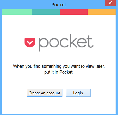 Pocket main screen