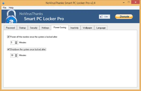 Smart PC Locker Pro Power Saving