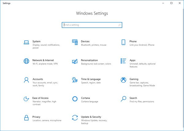 Windows 10 Settings