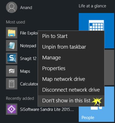 How to show or hide Most Used apps in Start Menu on Windows 11