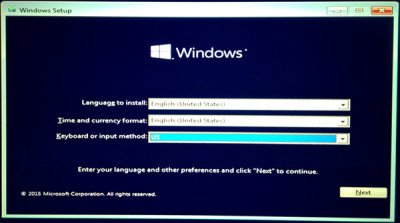 install Windows 10 from USB