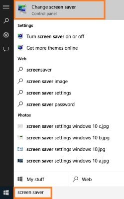screen saver settings method 1a