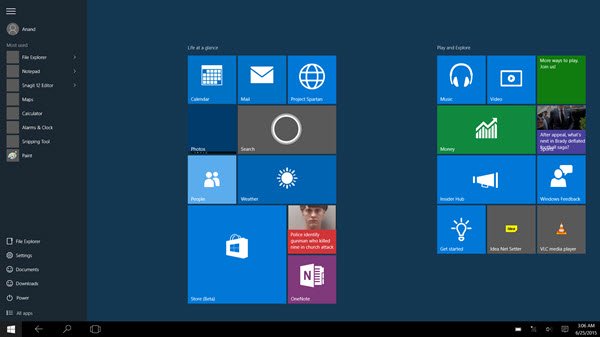 start-screen-windows-10