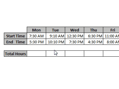 calculate time differences in excel