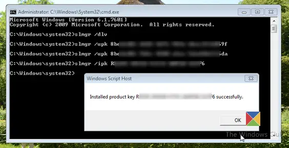 Activate Windows using Command Prompt