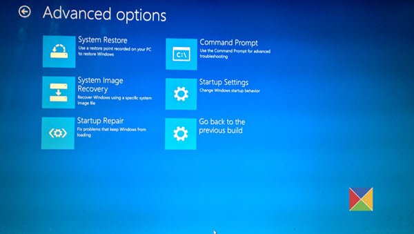 Perform System Restore via Advanced Options