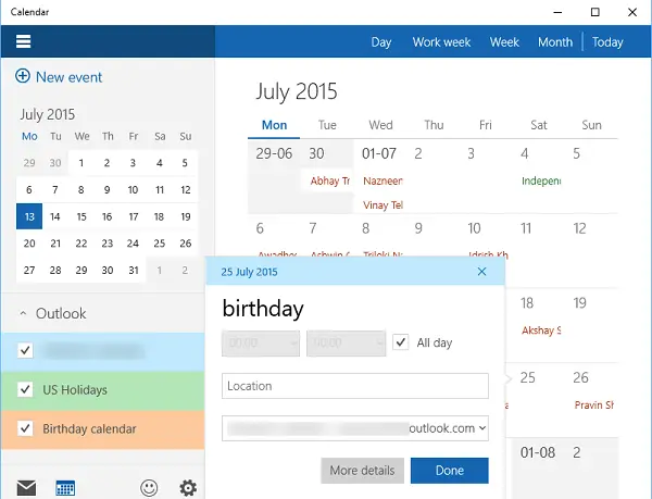 3 Windows 10 Calendar App