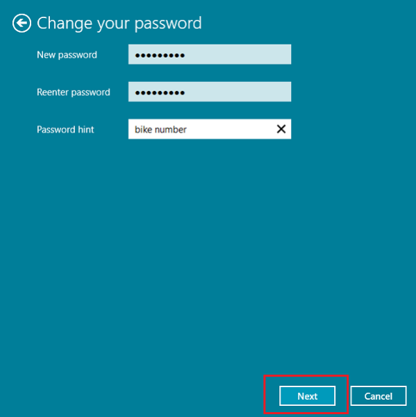 Password re-enter