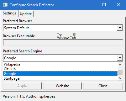 Set Google as Default Search in Windows 10 taskbar search
