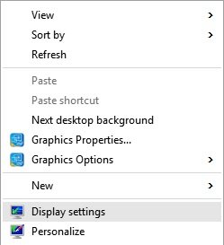 screen resolution settings