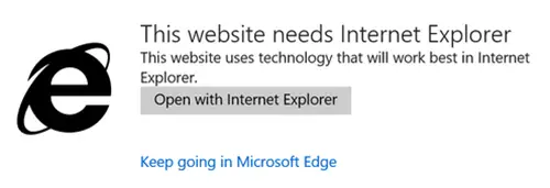 This website needs Internet Explorer