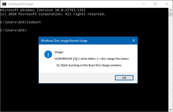 Burn ISO files using Command Prompt