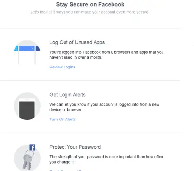 Facebook Security Checkup