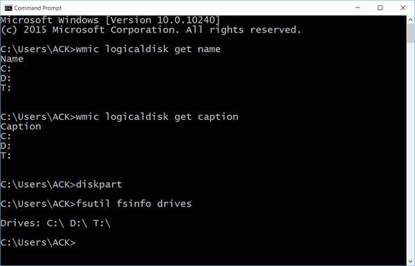 List Drives in Command Prompt 2